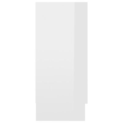 vidaXL Šoninė spintelė, baltos spalvos, 120x30,5x70cm, MDP, blizgi