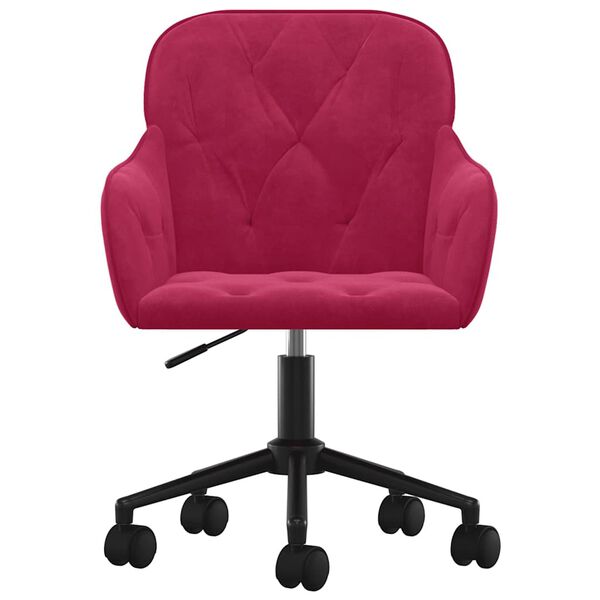 vidaXL Pasukamos valgomojo kėdės, 2vnt., vyno raudonos, aksomas