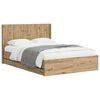 vidaXL Lovos rėmas su saugojimu ir nugara Artisan Oak 120 x 200 cm