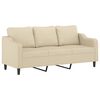 vidaXL Trivietė sofa su pagalvėlėmis, kreminės spalvos, 180cm, audinys