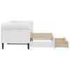 vidaXL I&scaron;traukiama lova su stalčiais, balta, 90x200cm, dirbtinė oda