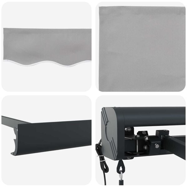 vidaXL Ištraukiama markizė Šviesiai pilka 300 x 250 cm
