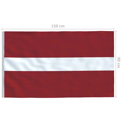 vidaXL Latvijos vėliava su stiebu, aliuminis, 6m