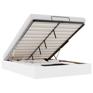 vidaXL Osmanų lovos rėmas be čiužinio, baltas, 140x200cm, dirbt. oda