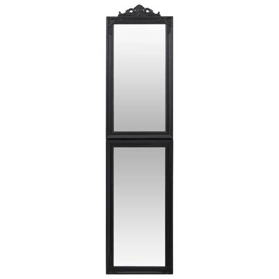 vidaXL Laisvai pastatomas veidrodis, juodos spalvos, 40x160cm
