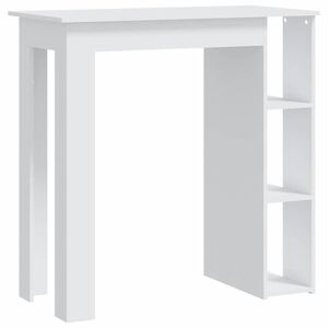 vidaXL Baro stalas su lentyna, baltas, 102x50x103,5cm, mediena