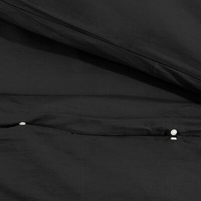 vidaXL Patalynės komplektas, juodos spalvos, 140x200cm, medvilnė