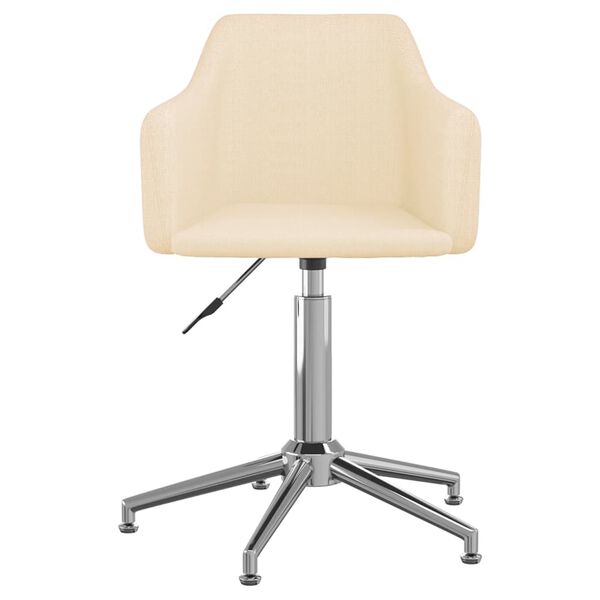 vidaXL Pasukamos valgomojo kėdės, 2vnt., kreminės spalvos, audinys