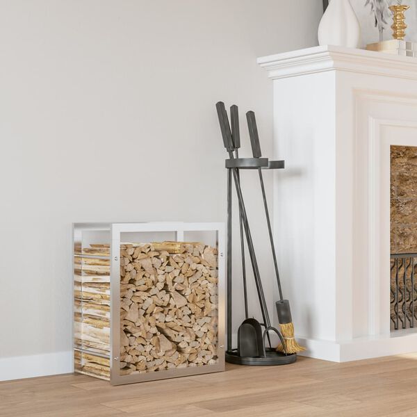 vidaXL Stovas malkoms, 50x28x56cm, nerūdijantis plienas