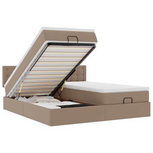 vidaXL Osmanų lovos rėmas su čiužiniais, kapučino, 180x200cm