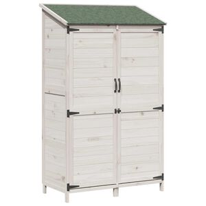 vidaXL Sodo Sandėlys Balta 106,5 x 56 x 176 cm Kietasis pu&scaron;inis medis