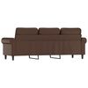 vidaXL Trivietė sofa, rudos spalvos, 180cm, dirbtinė oda