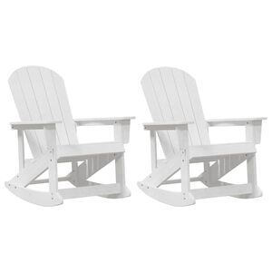 vidaXL Adirondack sūpynės kėdės 2 pcs Balta HDPE