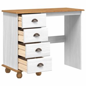 vidaXL Ra&scaron;omasis stalas su stalčių ASKIM Balta 95 x 40 x 75 cm
