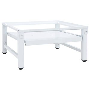 vidaXL Skalbimo ma&scaron;inos pagrindas su i&scaron;traukiama lentyna, baltas