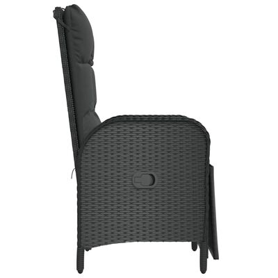 vidaXL Atlošiamos lauko kėdės su pagalvėlėmis, 2vnt., pilkos, ratanas