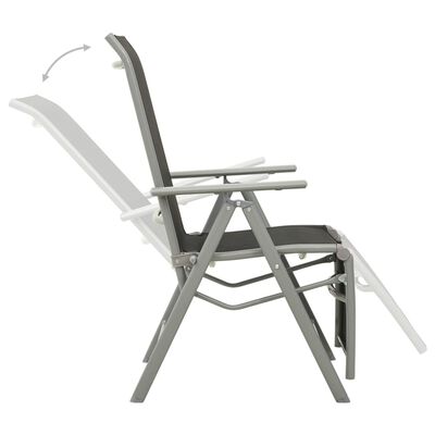 vidaXL Sodo kėdės, 2vnt., sidabrinės, tekstilenas ir aliuminis