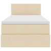 vidaXL Lova su daiktų laikymo vieta ir LED Kremas 90 x 200 cm audinys