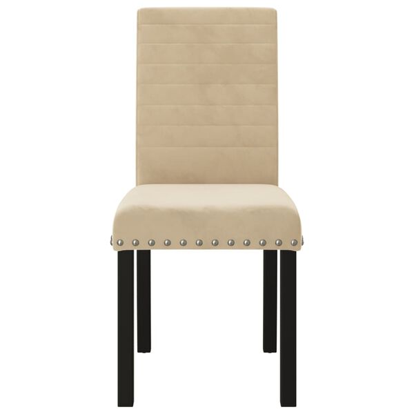 vidaXL Valgomojo kėdės, 2vnt., kreminės spalvos, aksomas