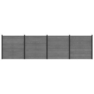 vidaXL Tvoros rinkinys 699 x 186 cm WPC ir aliuminis Pilka