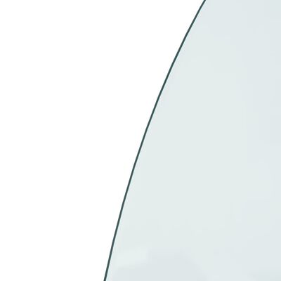 vidaXL Židinio stiklo plokštė, 800x600 mm, pusapvalė