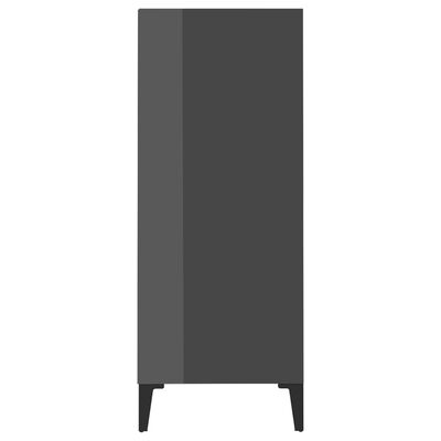 vidaXL Šoninė spintelė, blizgios pilkos spalvos, 57x35x90cm, MDP