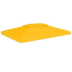 vidaXL Pavėsinės uždangalas, 2 pakopų, geltonas, 4x3m, 310 g/m&sup2;