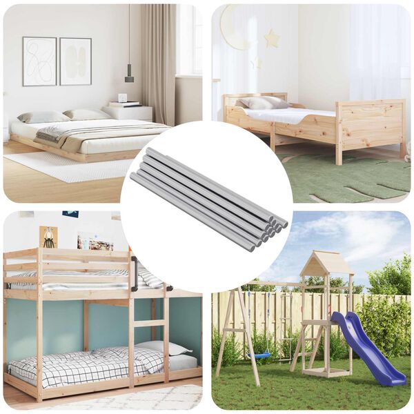 vidaXL Srieginis strypas 900 pcs Sidabro Plienas