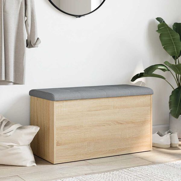 vidaXL Suoliukas daiktadėžei, sonoma ąžuolo spalvos, 82x42x45cm, inžinerinė mediena