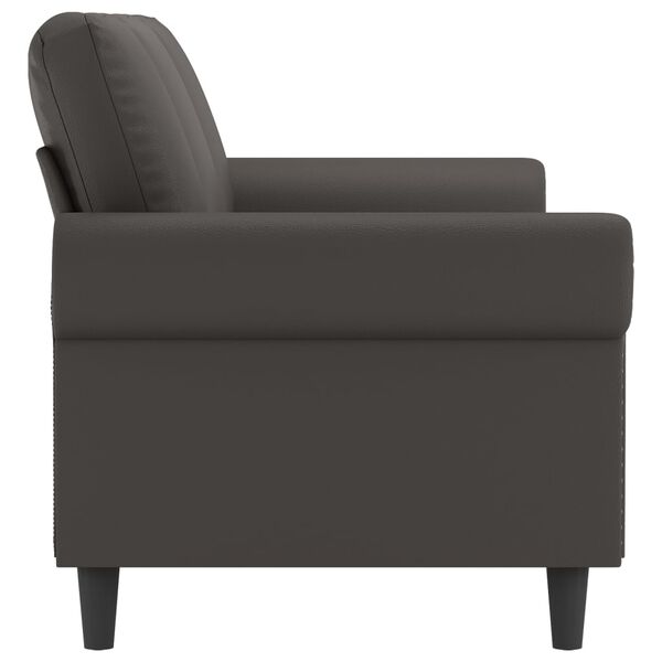 vidaXL Trivietė sofa, pilkos spalvos, 180cm, dirbtinė oda