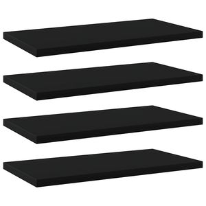 vidaXL Knygų lentynos plok&scaron;tės, 4vnt., juodos, 40x20x1,5cm, mediena