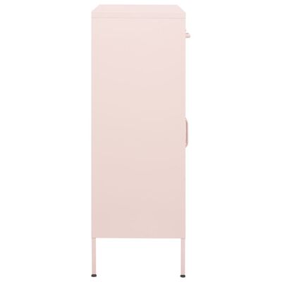 vidaXL Sandėliavimo spintelė, rožinės spalvos, 80x35x101,5cm, plienas