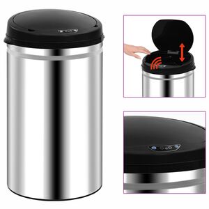 vidaXL Automatinė &scaron;iuk&scaron;liadėžė su jutikliu, nerūdijantis plienas, 40l