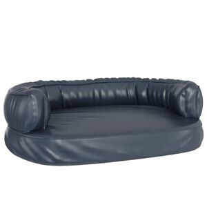 vidaXL Ergonomi&scaron;ka lova &scaron;unims, tamsiai mėlyna, 75x53cm, dirbtinė oda