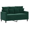 vidaXL Dvivietė sofa, tamsiai žalios spalvos, 120cm, aksomas