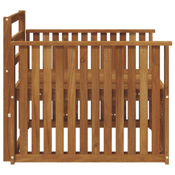 vidaXL 2 Vienetas Sofa su porankiais Kietos akacijos mediena Natūrali