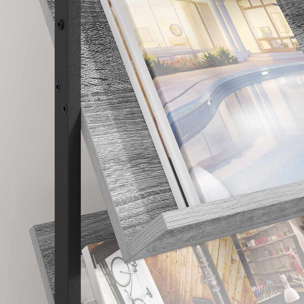 vidaXL Žurnalų stovas su lentyna Pilkas Sonoma 68 x 40 x 123.5 cm