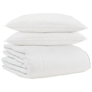 vidaXL Žiemos antklodė su pagalve 3 pcs Balta Plunksna