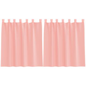 vidaXL Voile užuolaidos su strypų ki&scaron;enėmis, 2vnt., rožinės spalvos