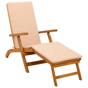 vidaXL Atsilenkiantis ir sulankstomas saulės gultas 55 x 146 x 91 cm