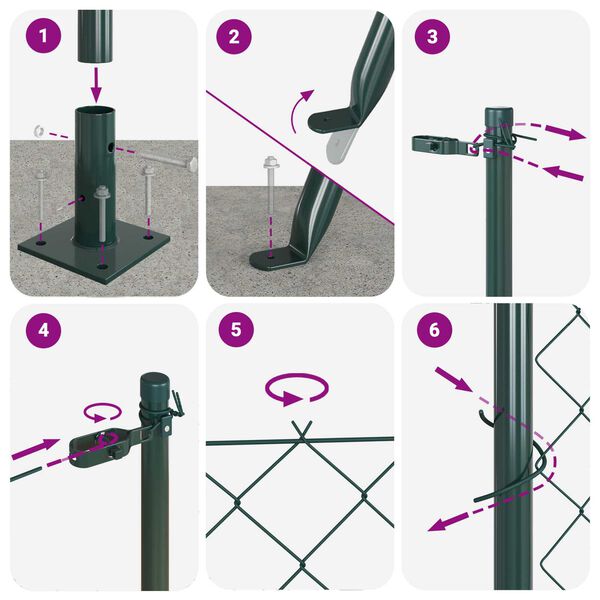 vidaXL Tvorelės stulpas Žalia 10 x 1,2 m (40 x 40 mm tinklelis)