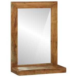 vidaXL Vonios veidrodis Ruda 50 x 22 x 70 cm Kietos akacijos mediena