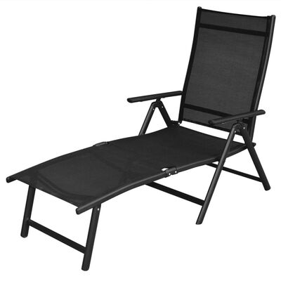 vidaXL Sulankstomos sodo kėdės, 9 vnt., juodos, aliuminis