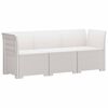 vidaXL 3- vietis Sodas Sofas Ratanas PP Balta