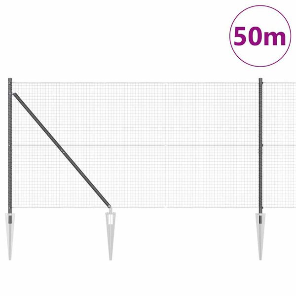 vidaXL Tvorelės stulpas Pilka 50 x 1,4 m (25 x 25 mm tinklas)