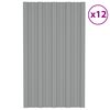 vidaXL Stogo plok&scaron;tė 12 pcs Pilka 80 x 45 cm Galvanizuotas plienas