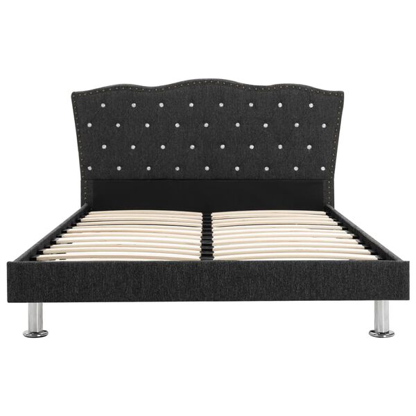 vidaXL Lova su Memory čiužiniu, tamsiai pilka, 140x200cm, audinys