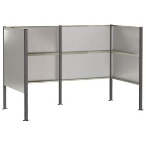 vidaXL Atliekų konteinerio ekranas 167 x 85 x 113 cm Sidabrinė