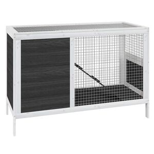 vidaXL Triu&scaron;ių narvas, pilkas, 103x44x69,5cm, pu&scaron;ies medienos masyvas