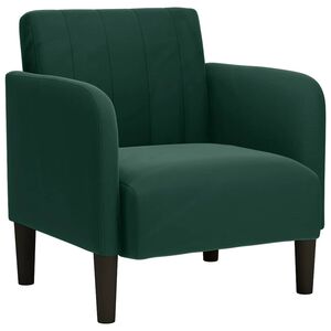 vidaXL Sofa-kėdė su porankiais, tamsiai žalia, 54 cm, aksomas